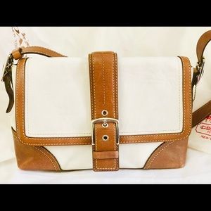 Coach White/Brown Leather VintageHandbag